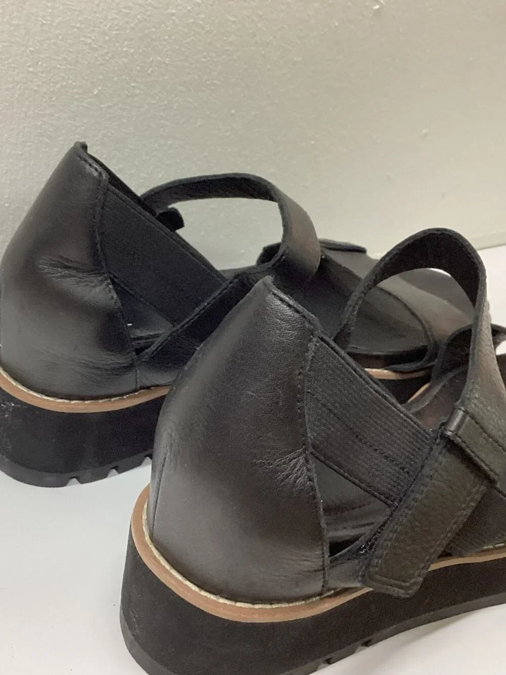 Eileen Fisher Luck Smooth Leather Wedge Sandal